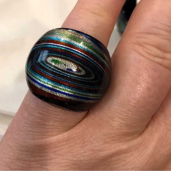 Women’s Hand Blown Glass Rings Sizes 6- 7 - Picture 1 of 9